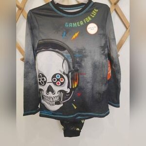 Gamer Glow-in-the-Dark Kids Pajama Set - Black